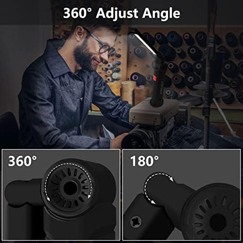 Working Light Portable, Rechargeable Work Lights with Magnetic Base Hanging Hook,360° Rotate 5 Modes,COB LED 800 Lumens Foldable Inspection Light for Car Repair, Grill and Outdoor Use(2pack)
