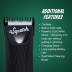 Dr. Squatch Groin Guardian Electric Trimmer with Squatch-Shield Technology™ Groin & Body Hair Trimmer, Cordless Trimmer with Built-in LED Light, Black
