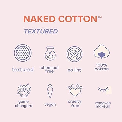 White Rabbit - NAKED COTTON Textured - Perforated Facial Cotton Pads - For Makeup Remover, Toner, Mask - 100% Cotton, Unbleached, Lint-Free - Exfoliating & Durable - Natural & Cruelty-Free - 200 Count