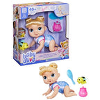 Baby Alive Crawl 'n Play Harper Hugs Electronic Crawling Baby Doll Set, Blonde Hair, Kids Toys for Girls & Boys 3 Years & Up, 10.75 Inches