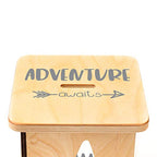 Wooden Piggy Bank for Kids and Adults, Personalized Gift Handmade in USA by BloomOwl, Custom Piggy Bank, Personalized Banks for Kids, Gifts for Baby Boys and Girls (Bear and Mountain)