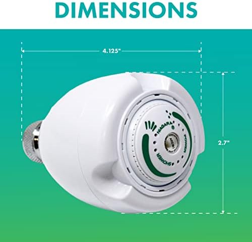 Niagara Conservation N2912 Earth Spa 3-Spray with 1.25 GPM 2.7-in. Wall Mount Adjustable Fixed Shower Head in White, 1-Pack | Bathroom Shower Head Sprayer with Pressure Compensation Technology