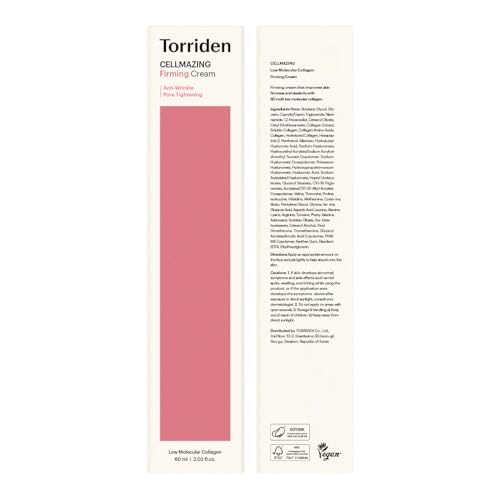 Torriden CELLMAZING Collagen Firming Cream 60ml (2.02 fl.oz.) | Improving Saggy Pore and Wrinkle | 5D Collagen Complex, Amino Acid Complex, Peptide