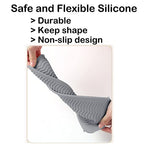 2 Heat Resistant Silicone Mat with Hanging Hole, Straightener Heat Resistant Travel Mat & Pouch for Curling Iron, Flat Iron and Other Hot Hair Styling Tools, 11 x 5 in, Gray