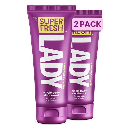 Lady Parts Whole Body Deodorant Lotion for Women - INVISIBLE CREAM for Privates & Full Body - Stop Odor & Stay Fresh - Aluminum Free Feminine Hygiene - Lightly Scented - 4oz (2PK)