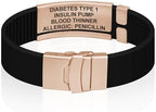 Divoti Custom Engraved Medical Alert ID Bracelet – Dual-Sided Laser Etching, Silicone Wristband, Stainless Steel Security Clasp – Adjustable & Trim-to-Fit – Emergency Medical Info Band for Men & Women