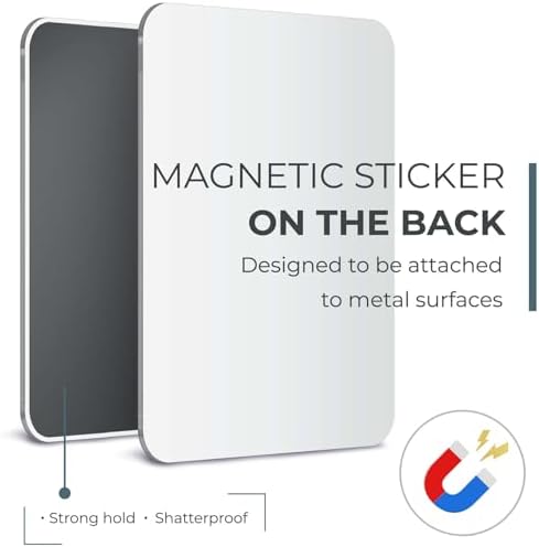 Mavoro Magnetic Locker Mirror | 7x9in Acrylic Mirror - Unbreakable Mirror | Sleek Frameless Mirror | Glassless Safety Kids Mirror (1 Pack)