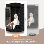 PEEKO Full Size Portable Personal Home Sauna, Pentagon Sauna Tent Sauna Box with 650nm Red Light Therapy, 3L Capacity 1200W Steamer, Pocketed Foldable Chair, Customized Sweat Mat with Remote Control