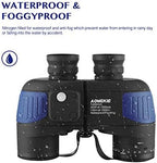AOMEKIE 7X50 Marine Waterproof Binoculars for Adults with Illuminated Rangefinder Compass BAK4 IPX7 for Boating Military Navigation Hunting Fishing Water Sports