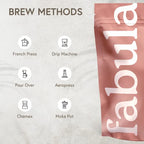 Fabula Coffee Light Roast Freshly Ground - Organic - Low Acid - Single Origin - Non-GMO - Mold Free - 12 Ounces