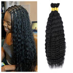 Super Wave Bulk Human Hair Wet and Wavy Braiding Hair - French Braiding Hair, No Weft, 100% Virgin, 100g (1Pack-4PCS), Boho Braids (Natural Black, 22 Inch)
