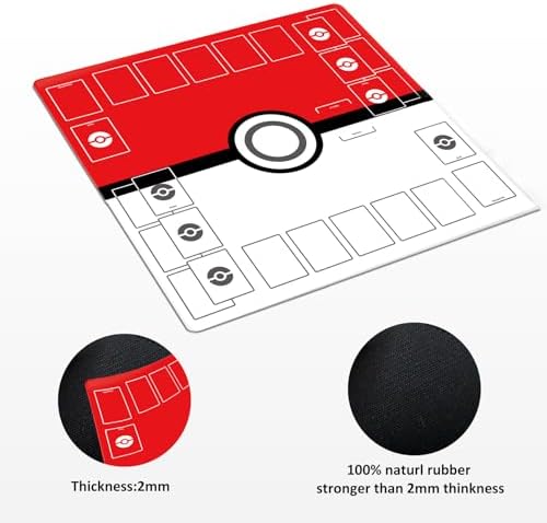 Playmat for Trading Card Game – 2-Player Trainer Mat with 31 Damage Counters and Professional Storage Bag