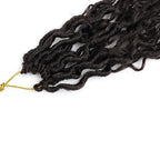 LMZIM 12 inch Goddess Locs Crochet Hair 8 Packs Faux Locs Crochet Hair for Black Women Pre Looped River Locs Crochet Hair with Curly Ends #4