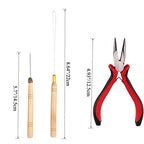 Orgrimmar Hair Extension Tool Kit Hair Extension Remove Pliers Pulling Hook 500 PCS Micro Silicone Rings Bead Device Tool Kits for Professional Hair Styling Tools Accessory (Wine Red)