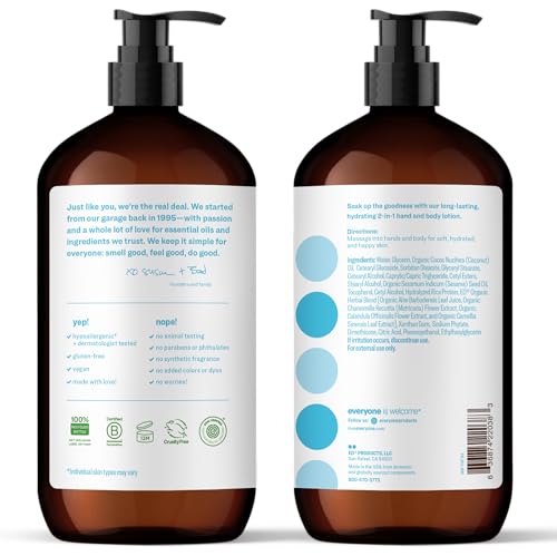 Everyone 2-in-1 Lotion for Hands/Body, 32 ounce (Pack of 2) Unscented made for Men and Women