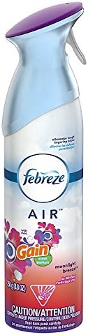 Febreze Air Refresher - with Gain Moonlight Breeze Scent - with New OdorClear Technology - Net Wt. 8.8 OZ (250 g) Per Bottle - Pack of 2 Bottles