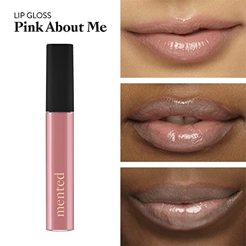 Mented Cosmetics Lip Gloss for Women Tinted Lip Balm Stain, Long Lasting Buildable Moisturizing Lipgloss Lipstick Topper, Made in USA, Cruelty Free Vegan Makeup, Pink About Me