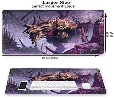 MTG Playmat, Game Play Mat for MTG TCG 24 x 14 inches Trading Card Inked Game Playmats with Storage Bag Smooth Rubber Surface Battle Game