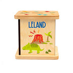 Wooden Piggy Bank for Kids and Adults, Personalized Gift Handmade in USA by BloomOwl, Custom Piggy Bank, Personalized Banks for Kids, Gifts for Baby Boys and Girls (Dinosaur- Fun)