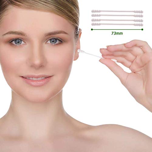 800 Pieces Cotton Swabs, Double Spiral Tipped with Paper Stick, Quality Cotton Heads- Sturdy Handle - Multipurpose, 4 Packs, 200 Pieces 1 Pack