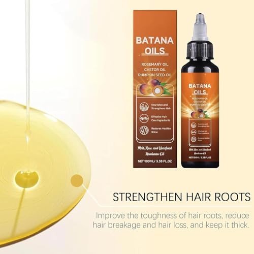 Batana Oil for Hair Growth, 4-in-1 Liquid Batana Oil, 100% Organic Batana Oil from Honduras with Rosemary with Rosemary, Pumpkin Seed Oil, Castor Oil for All Hair Types 30ml / 1 Fl Oz (1PCS)