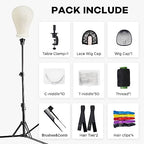 Neverland Beauty & Health 23 Inch Wig Stand Tripod with Head,Wig Head Stand with Mannequin head,Mannequin Head Stand with Canvas Head for Wigs,Manikin Head Set for Wigs Making Display
