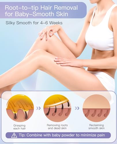 Roll On Wax kit,Waxing Kit for Sensitive Skin, Wax Roller, Roll On Wax Warmer for Hair Removal,at Home Waxing Kit for Women men,Soft Wax Heater for Larger Areas of the Body(pink)