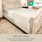 ClevaHome Twin Size Sheet Set - 4 Piece Soft Breathable Luxury Bed Sheet Set - Shrinkage & Fade Resistant Embroidered Bedding Sheet with Deep Pocket, 2 Extra Pillowcases (Twin, Oat Milk)