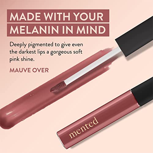 Mented Cosmetics Lip Gloss for Women Tinted Lip Balm Stain, Long Lasting Buildable Moisturizing Lipgloss Lipstick Topper, Made in USA, Cruelty Free Vegan Makeup, Mauve Over