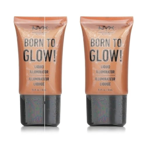 Pack of 2 NYX Born to Glow! Liquid Illuminator, Pure Gold LI03