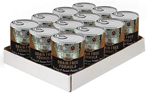 Victor Super Premium Dog Food – Grain Free Stew - Turkey and Sweet Potato Stew Cuts in Gravy – Canned Wet Adult Dog Food - All Breed Sizes, 12 x 13.2 oz Cans