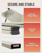 WOA WOA 3 Step Ladder, Foldable Step Stool, Aluminum Lightweight Ladder for Home Kitchen Closet, Anti-Slip Pedals, Ease of Folding, Portable, 300lbs Capacity - Gold