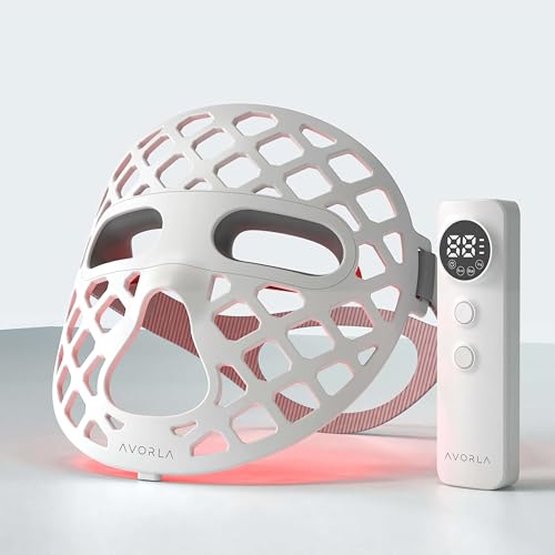 Beauty LED mask – Red Light & Infrared Light Therapy Face Mask for Wrinkles – Blue Light for Acne – Multi-wavelength for Skincare – Rechargeable for Home Use and Travel Model: KFB265