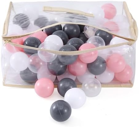 MoonxHome Ball Pit Balls for Toddlers, BPA Free Crush Proof Plastic Toy Balls for Ball Pit, Children's Pool Water Toys, Macaron Ocean Balls for Play Tent 2.15 Inch Pack of 100…