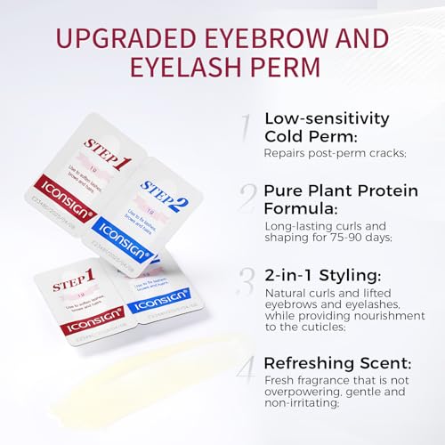 ICONSIGN Lash Lift Kit, 2 in 1 Brow Lamination Eyelash Perm Kit, Professional Lash Perm Kit for Natural Lash Lift and Brow Enhancement (Quantity: 2×5 Packs)
