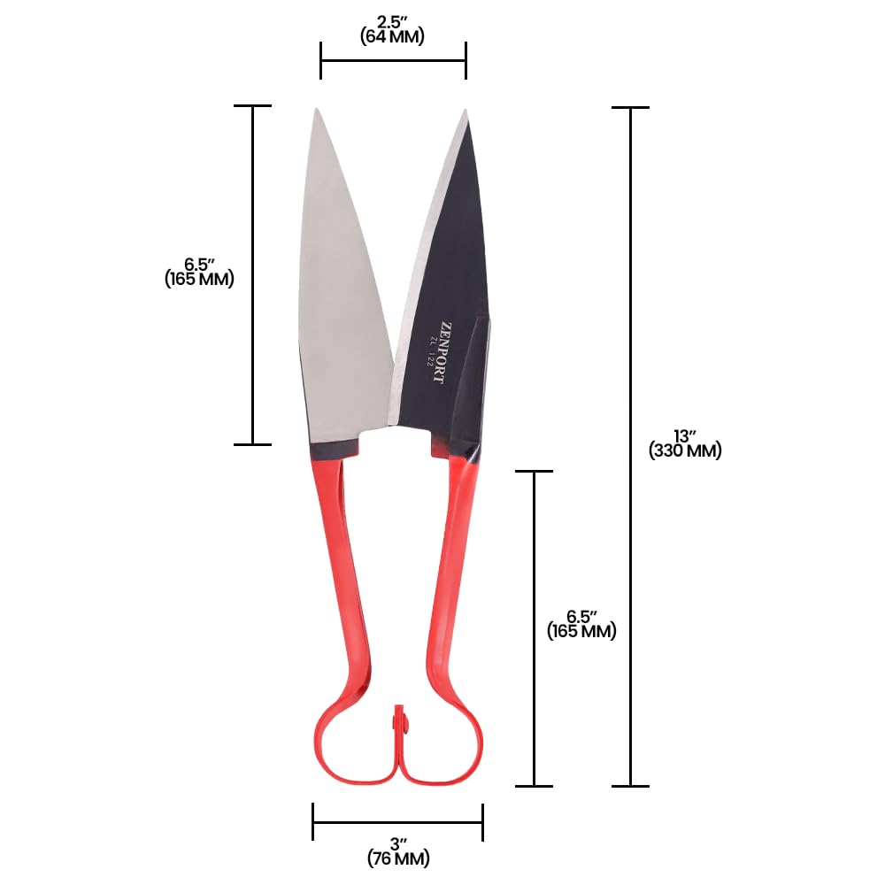 Zenport ZL122 Heavy Duty Onion & Sheep Shears – 13-Inch Double Bow Shear with 6.5-Inch Carbon Steel Blades, Spring-Loaded Garden & Harvest Cutting Tool