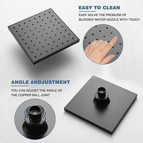 Esnbia Tub Shower Faucet Set (Valve Included) with 6-Inch Rain Shower Head and Tub Spout, Black Shower Head and Handle Set，Single-Handle Tub and Shower Trim Kit, Matte Black