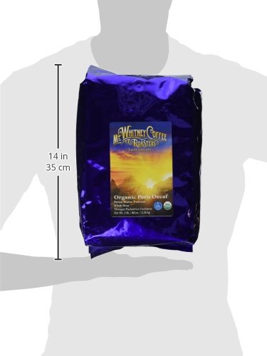 Mt. Whitney Organic Swiss Water, Low Acid, Decaf Coffee from Peru (Whole Bean, 5 Lb)