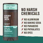 Every Man Jack All Over Deodorant - 24 Hour Whole Body Odor Protection - Aluminum Free - Coastal Surf Scent 2.6 oz (1 Pack)