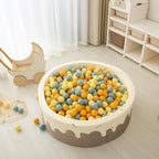 GOGOSO Ball Pit Balls for Toddler, Baby Plastic Playballs Kids Soft Pastel Pelotas Non-Toxic BPA-Free,Cream Yellow+Blue,100 Balls