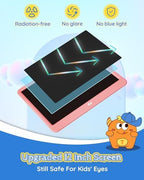 TEKFUN LCD Writing Tablet for Kids Girls Toys, 12 Inch Erasable Drawing Tablet Doodle Board Colorful Doodle Pad, Gifts for Toddlers Girls Adults (Pink)