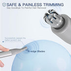 Nose Hair Trimmer for Women 2in1 Facial Hair Removal Trimmer - Metal Body, Rechargeable, Waterproof, Portable - Nose, Ear, Eyebrow, Peach-Fuzz, Lips, Chin FT2001 (Silver)