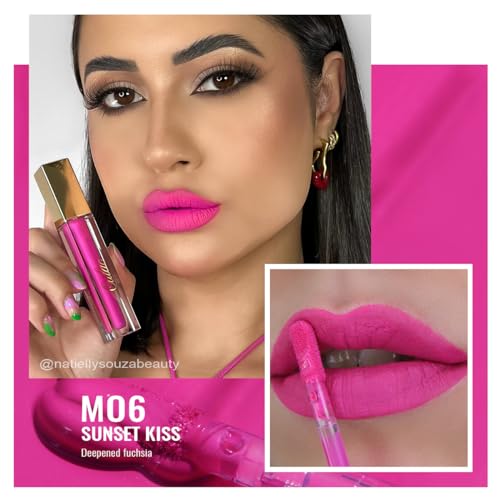 Oulac Matte Liquid Lipstick 2 PCS Set, Long Lasting Lipstick Waterproof Lip Stain, No Transfer, Creamy High Pigmented Formula with Rose Oil, Vegan [M06+M14]