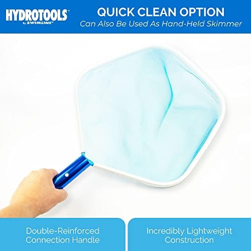Swimline HYDROTOOLS 8028 Premium Aluminum Leaf Skimmer Net Head Cleaner | For Swimming Pool Spa Fountain Pond Hot Tub | Leaves Bugs Debris Fine Cleaning Maintenance | Heavy Duty Extra Large