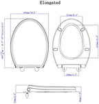 Hibbent Premium Elongated Toilet Seat with Cover Quiet Close, One-Click to Quick Release, Easy Installation Non-Slip Seat Bumpers, Slow Close Toilet Seat and Cover, Easy Cleaning-White Color