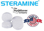 4 Bottles Steramine Sanitizer Tablets - 15x QT-10 Test Strip - Multi Purpose Steramine Sanitizing Tablets for Food Contact Surface, Kitchen, Restaurant Cleaning & Food Truck by FryOilSaver (600 Count)