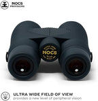 Nocs Provisions Pro Issue 10x42 Compact Fogproof Waterproof Binoculars for Adults & Kids, 10X Magnification, Wide View Multi-Coated Lenses for Bird Watching, Hunting & Stargazing - Talus Gray