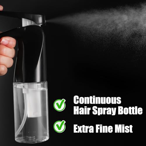Pimoys 3 PCS Root Comb Applicator Bottle and Continuous Hair Spray Bottle, Hair Oil Applicator Hair Water Mister Oiling Applicator for Dye Hairstyling