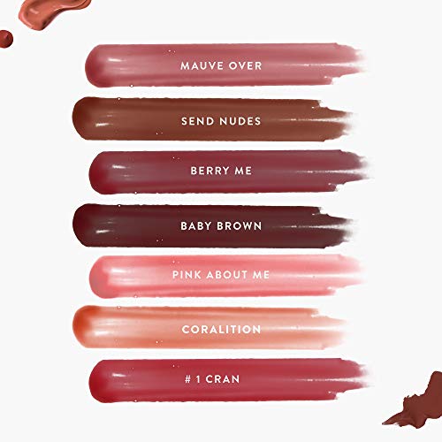 Mented Cosmetics Lip Gloss for Women Tinted Lip Balm Stain, Long Lasting Buildable Moisturizing Lipgloss Lipstick Topper, Made in USA, Cruelty Free Vegan Makeup, Berry Me