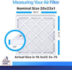 Filter King 20x23x1 Air Filter | 3-PACK | MERV 8 HVAC Pleated A/C Furnace Filters | MADE IN USA | Actual Size: 19.5 x 22.5 x .75"